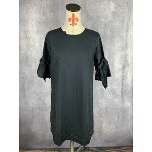 Who What Wear Dress Womens M Medium Black Short Sleeve BOHO Casual Cotton